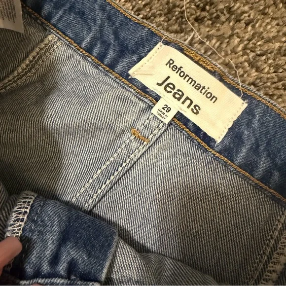 Reformation Leah Seamed High Rise Wide Leg Jeans - Picture 3 of 5